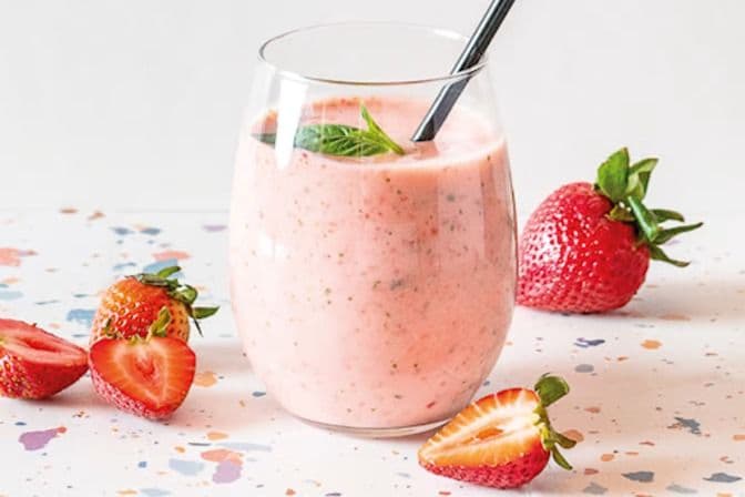 Smoothie fraises et basilic / Strawberry and Basil Smoothie