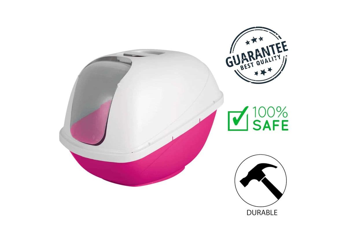 Petmate - Large Basic Litter Box - Pink & White