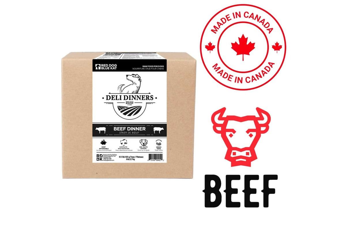 Red Dog Blue Kat - Deli Beef Dinner Raw Dog Food - 6 lb