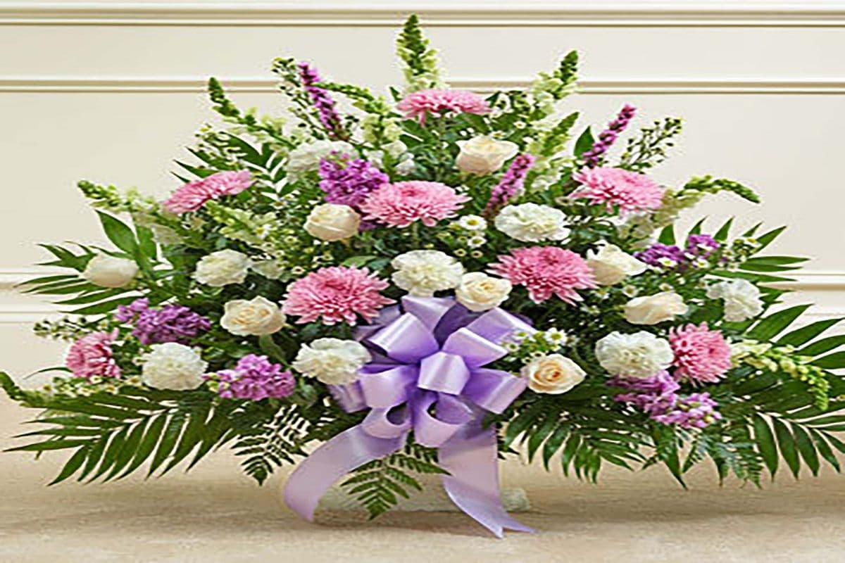 Large Heartfelt Tribute Floor Basket Lavender