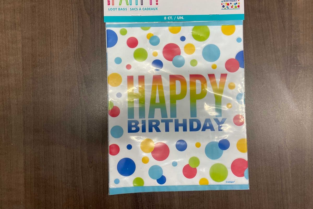 Loot Bag Rainbow Spots Bday 8pk
