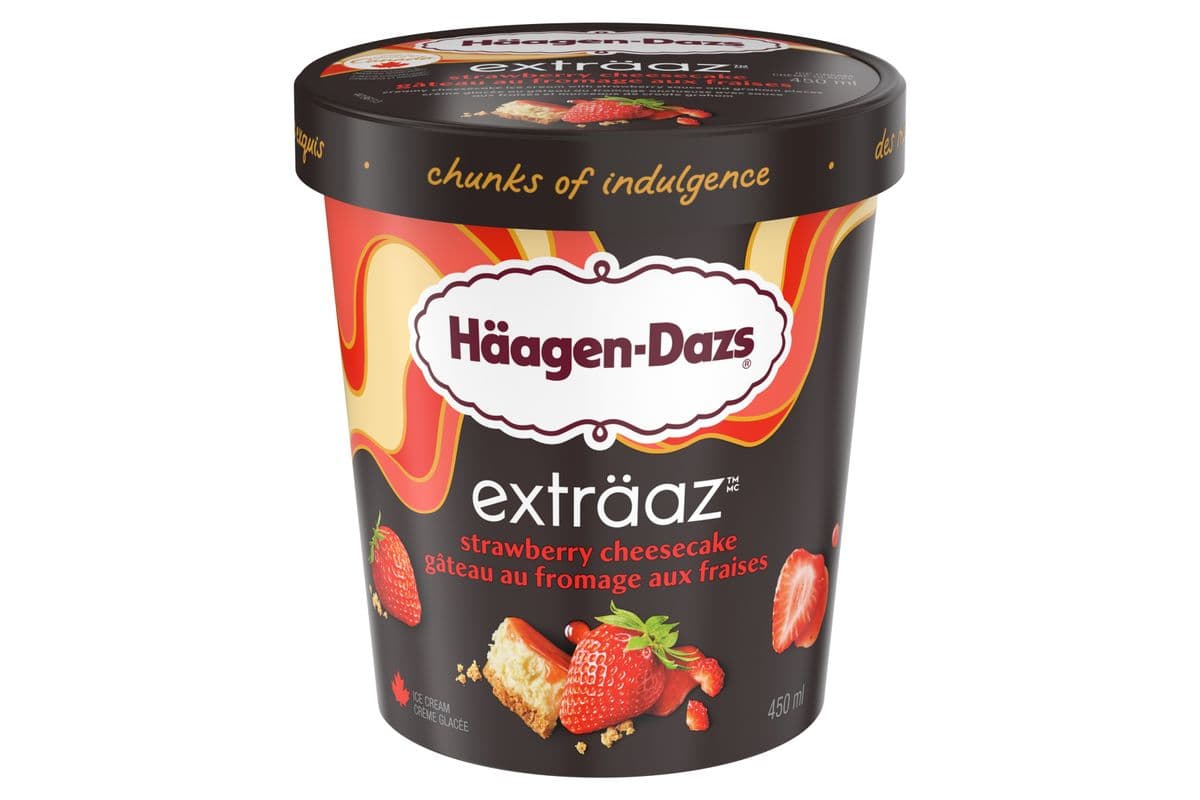 Haagen Dazs Extraaz Gateau au fromage aux fraises (450ml) 77657 / Haagen Dazs Extraaz Strawberry Cheesecake (450ml) 77657