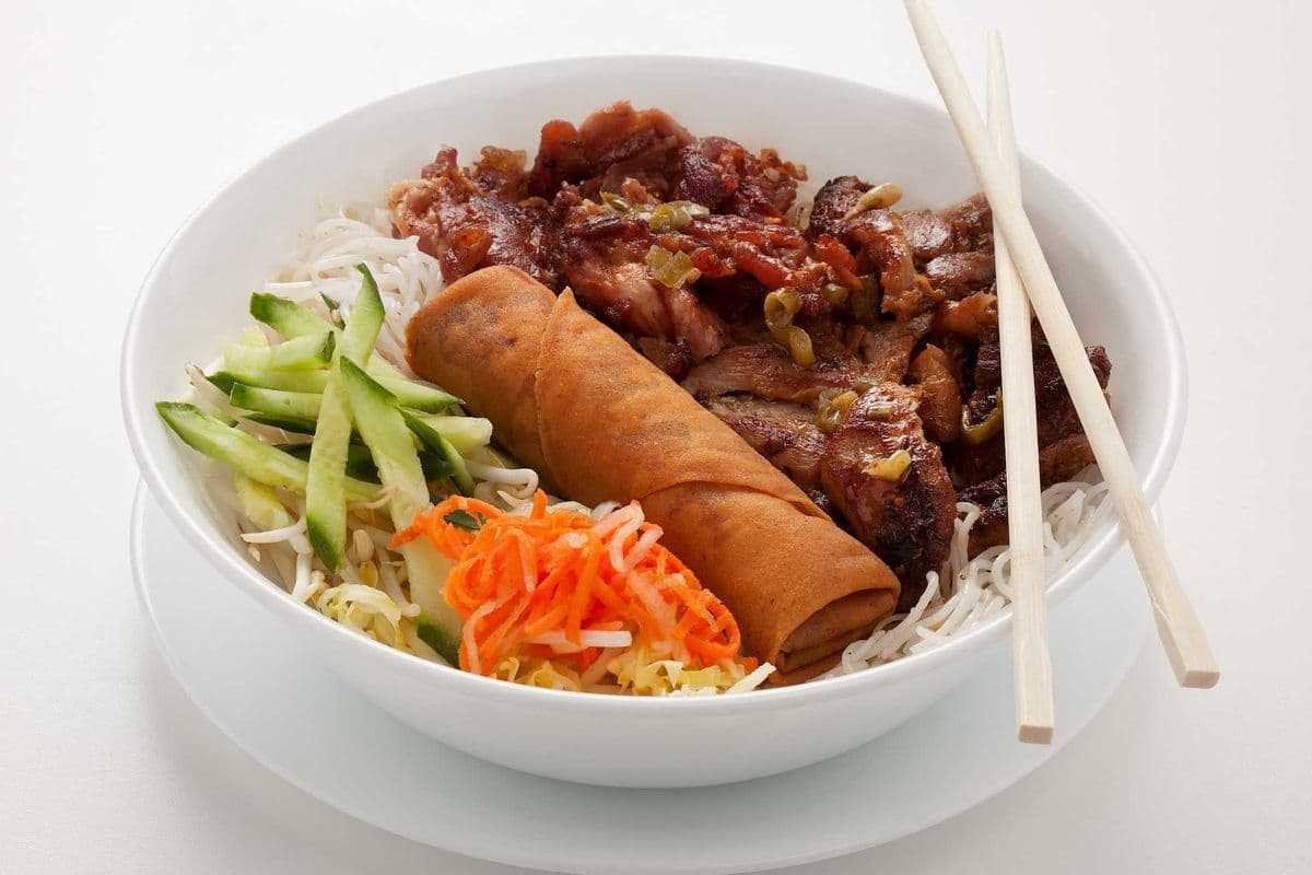 54. Noodle, Chicken, Pork, and Spring Roll