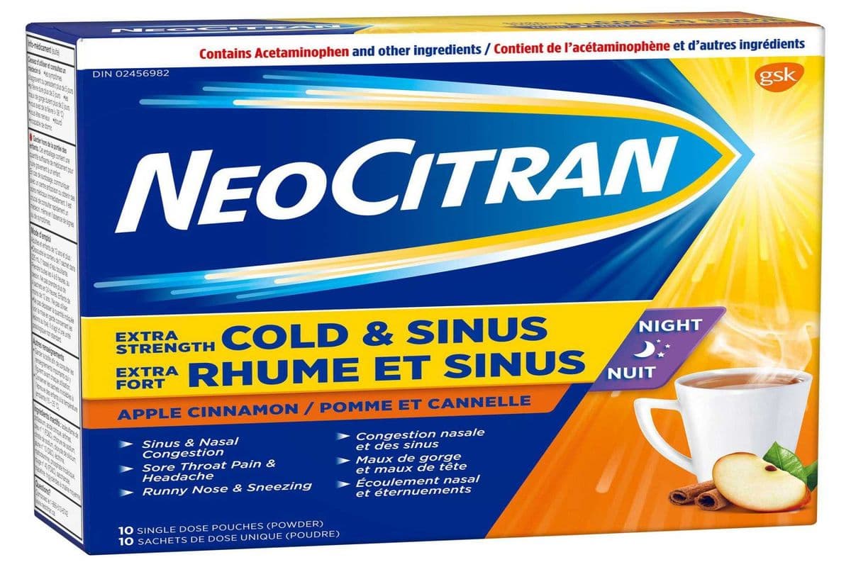 Neocitran - Cold & Sore Throat Lemon Night (10 pouches)