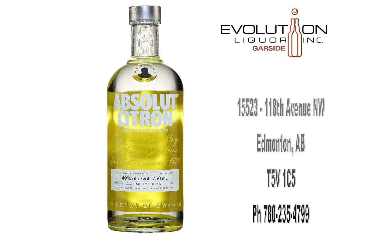 Absolut Vodka Citron 0750G (1 x 750ml Glass Bottle)
