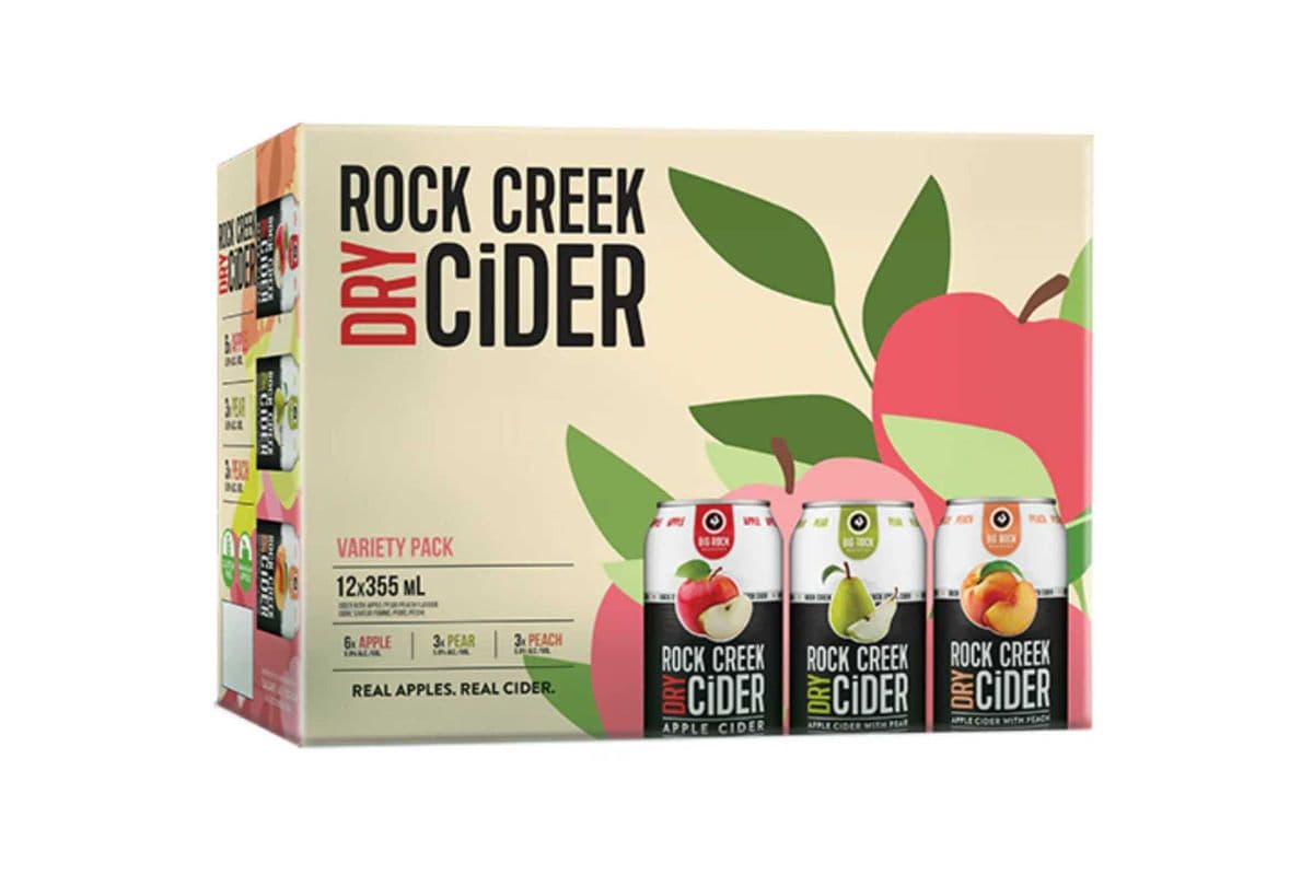 Rock Creek Cider Variety Apple, Peach, Pear (12 x 355 ml Cans)