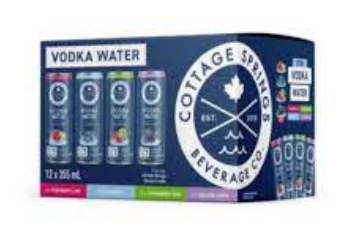 COTTAGE SPRING VODKA WATER VARIETY 12 PK (1 x 12 X 355 ML CANS)