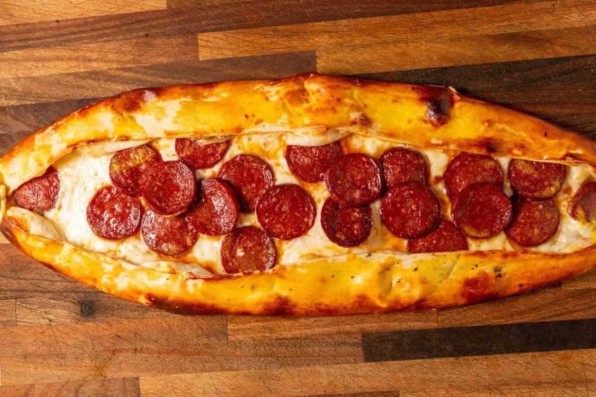 12. Turkish Sausage and Egg Pide