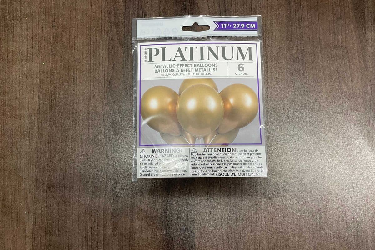 Balloons Latex Gold Platinum Quality 6pk (6 Pack)