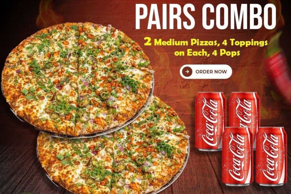 Two Medium Four-Topping Pizzas