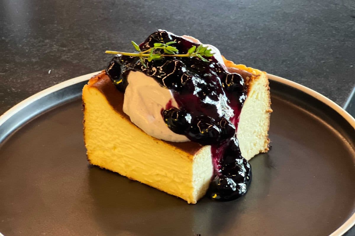 Blueberry Basque Cheesecake Slice