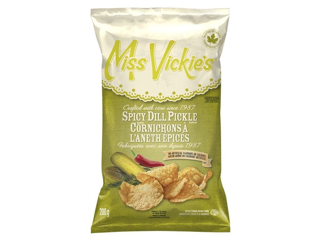 Miss Vickies Spicy Dill Pickle Kettle Cooked Chips 200g