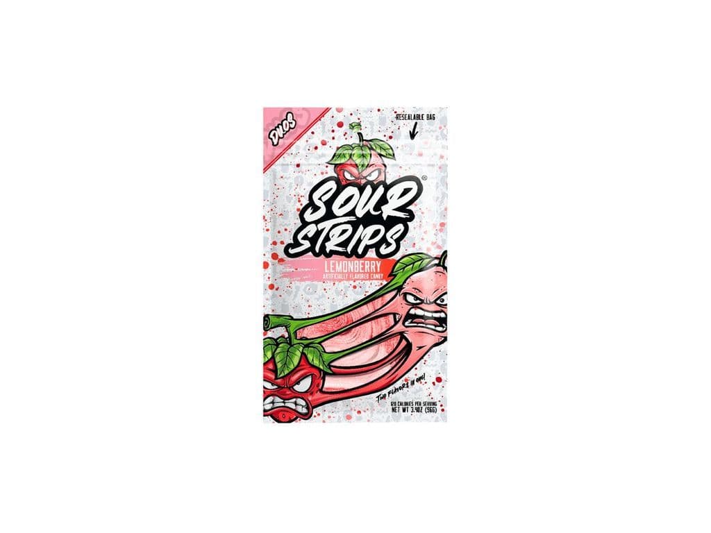 Sour Strips Duos Lemonberry Candy Strips Strawberry and Pink Lemonade Candies 96g
