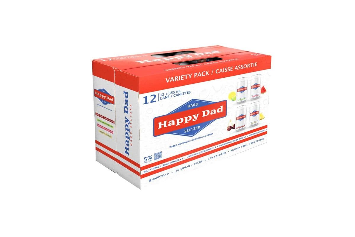 102461. HAPPY DAD HARD SELTZER VARIETY (12 x 355ML (CANS))