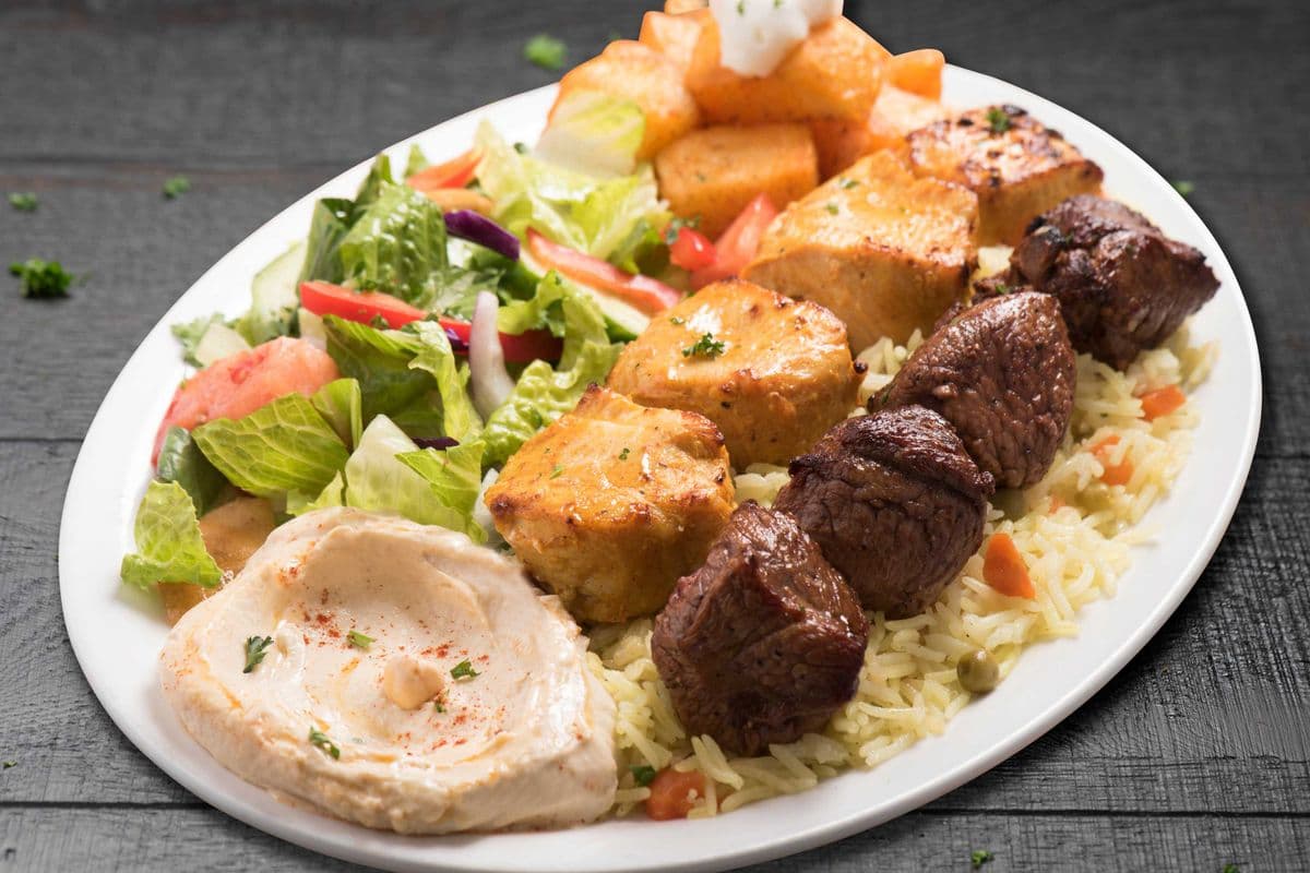 Chicken & Lamb Kabab Plate