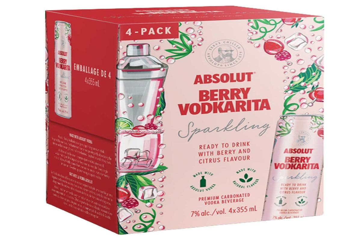 ABSOLUT BERRY VODKARITA COCKTAIL 4 CANS (4 x 355 ML)