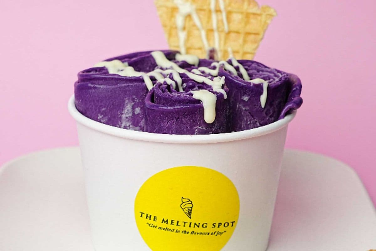 Black Currant Thai Rolled Ice Cream