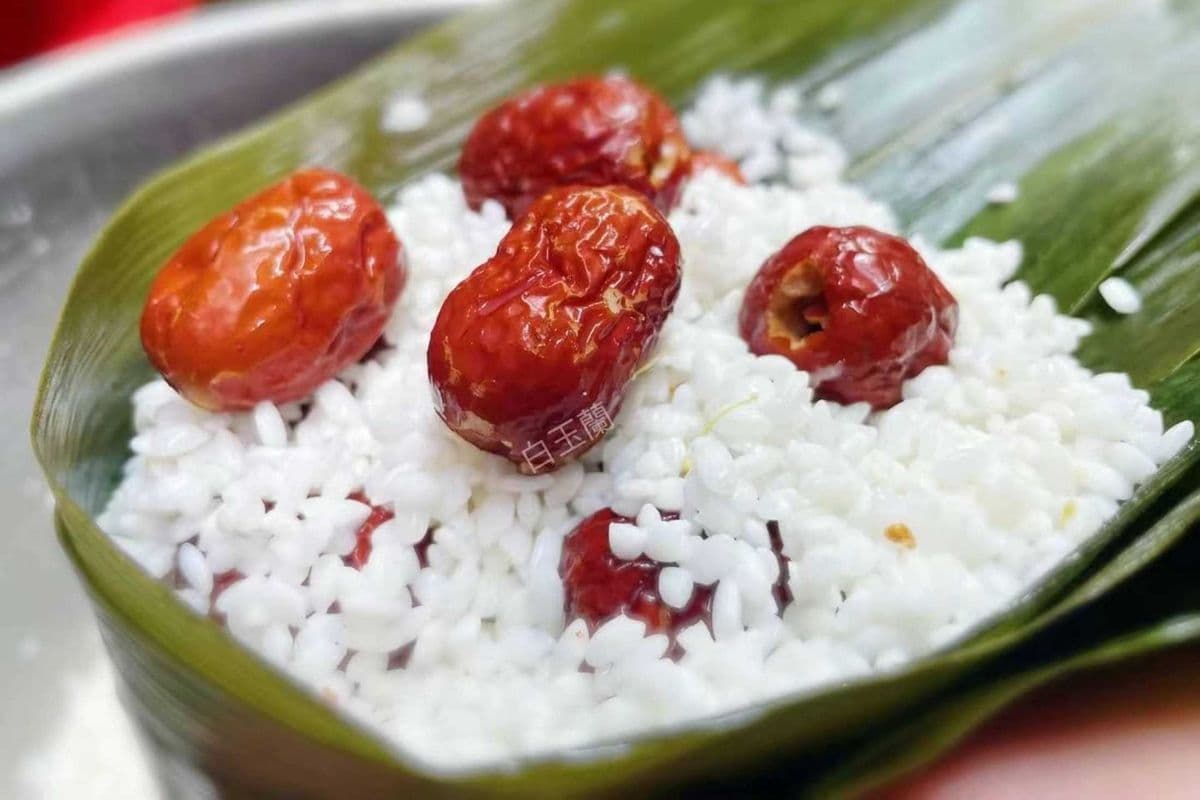 Red Date Zongzi 白米红枣粽 1 pc