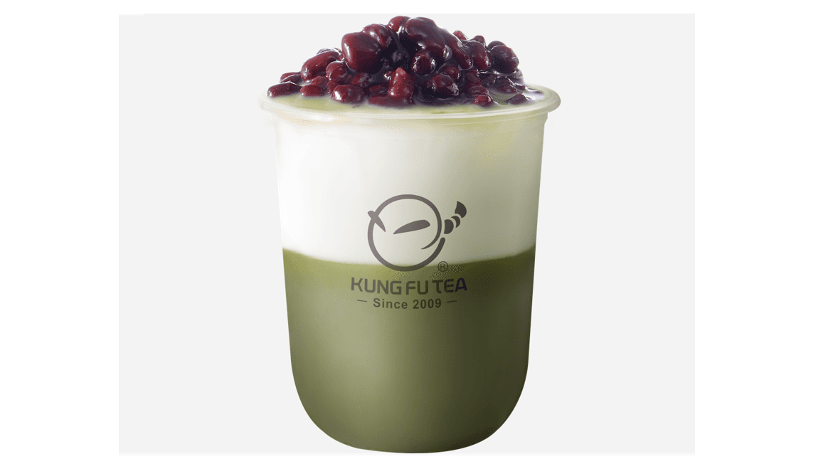 Matcha Milk Tea w Red Bean