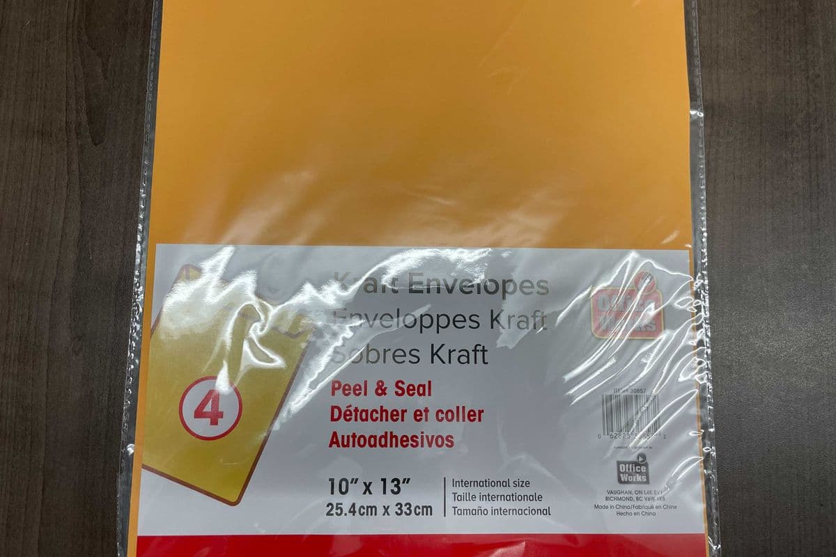 Kraft Envelope 10" x 13" 4pk (4 Pack)