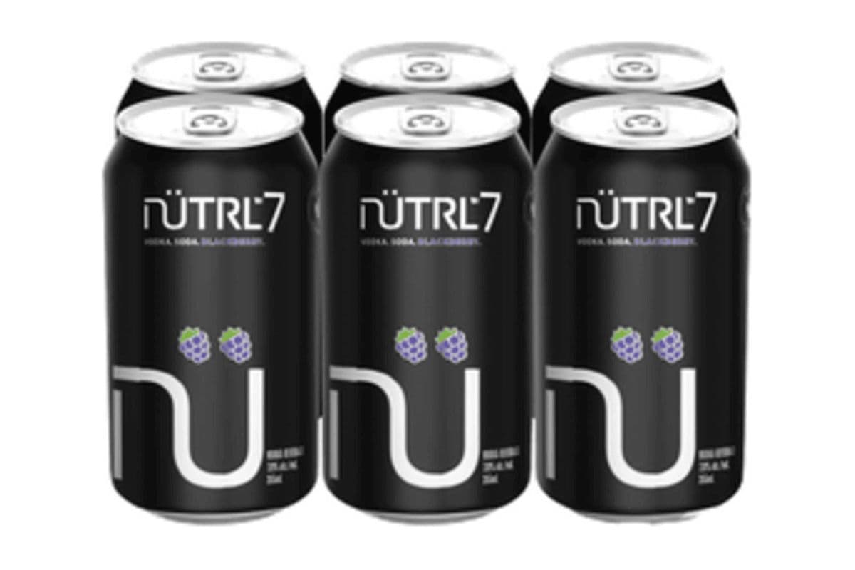 Nutrl 7 Vodka Soda Blackberry (6 x 355 ml Cans)