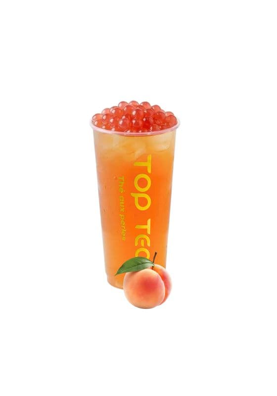 T1 Peach tea with strawberry popping / /Thé a la pêche avec popping à la fraise