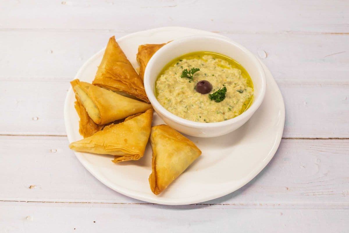 Smoky Baba Ghanuj & Spinach Fatayer