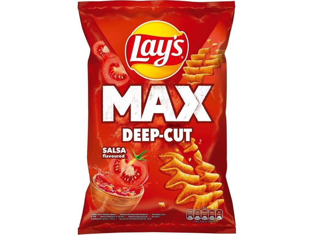 Lays Max Salsa Crinkle Cut Polish Potato Chips 120g Deep Cut Chips