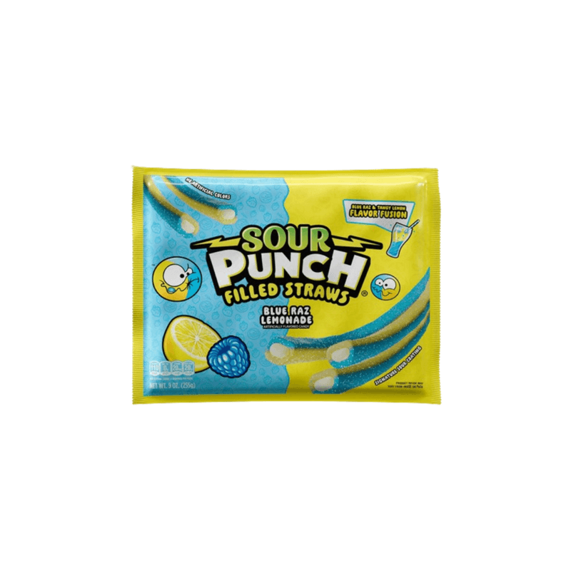 Sour Punch Filled Straws Blue Razz Lemonade – USA (142g)