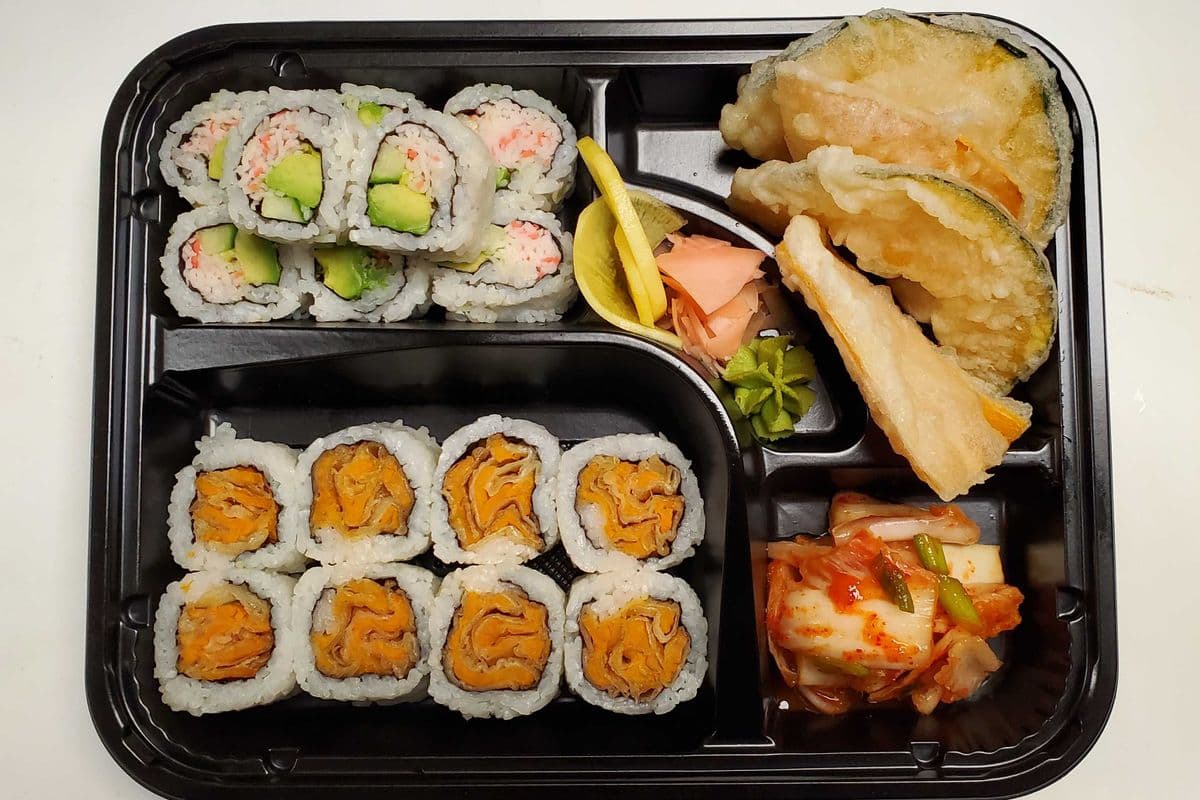 Yam Tempura Roll & Vegetable Crunch Roll