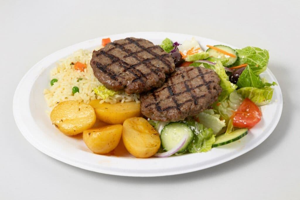 Ground Beef Kabob Plate