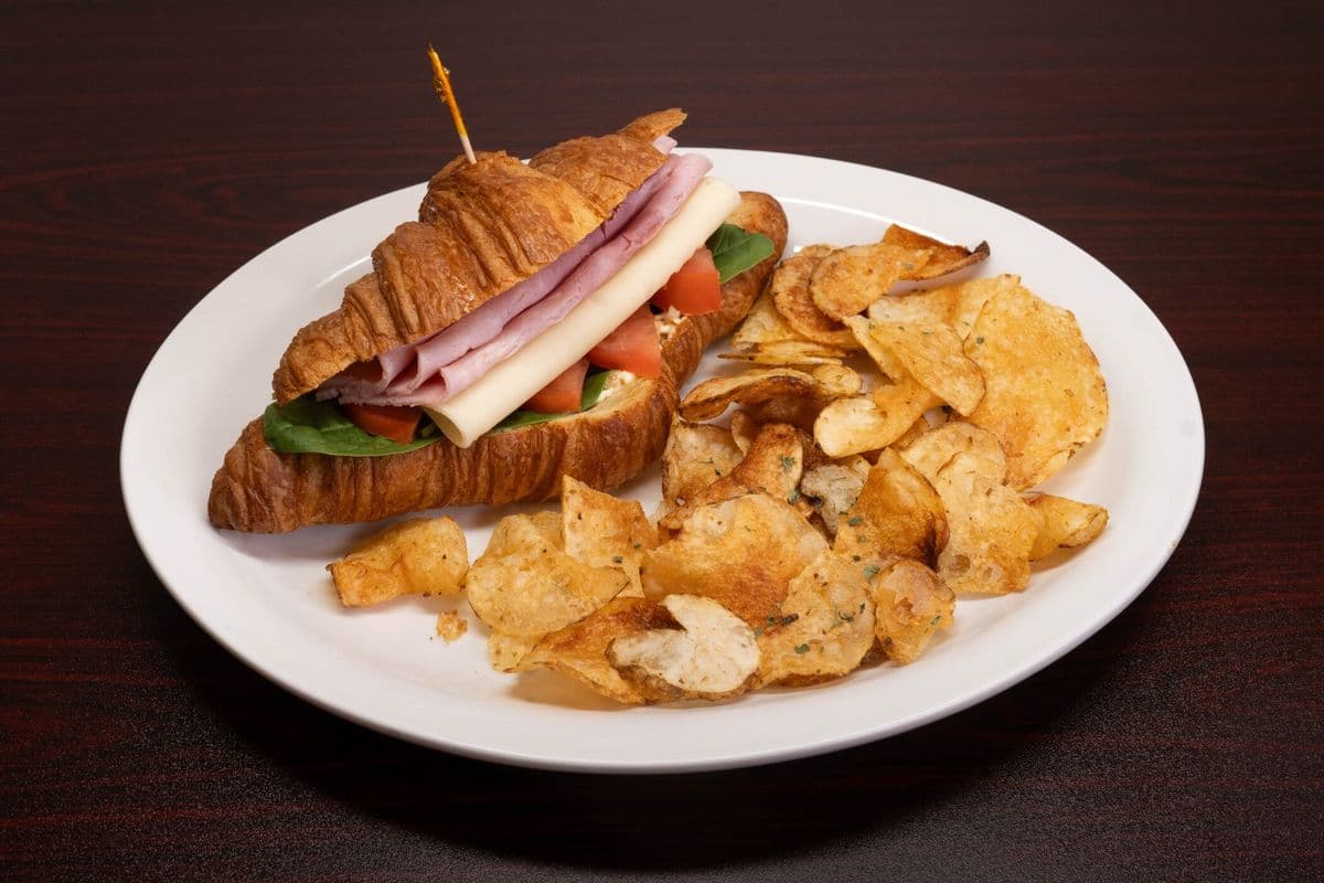 Croissant Ham Sandwich with Chips