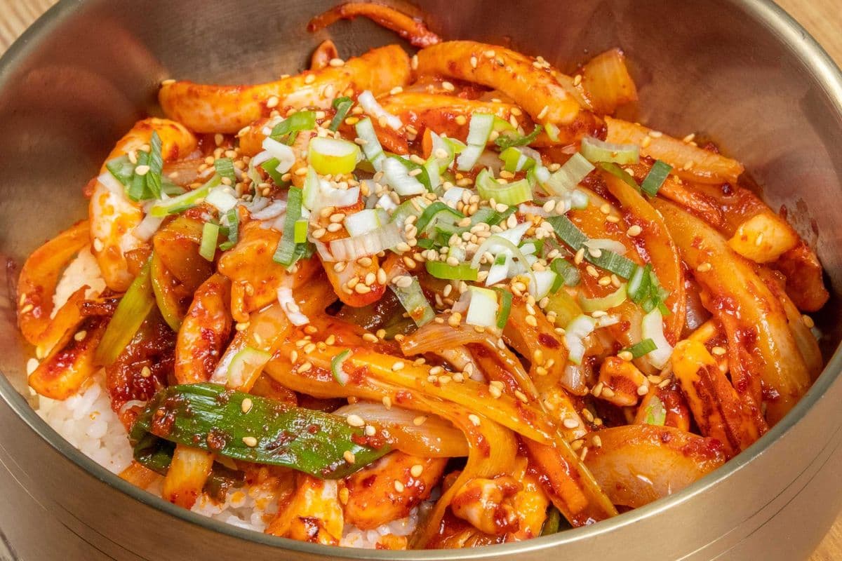 Spicy Squid with Rice