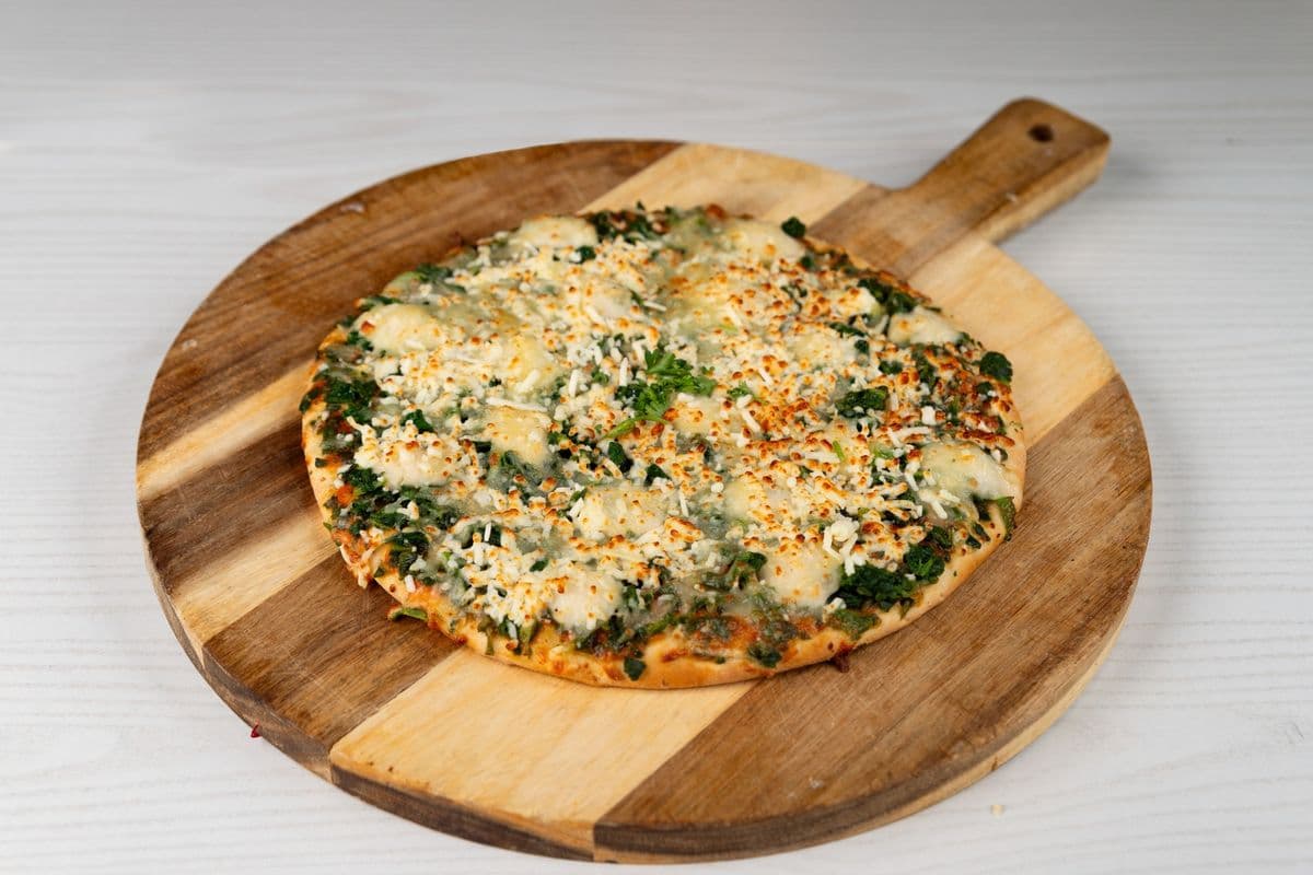 Spinach and Feta Thin Crust Pizza