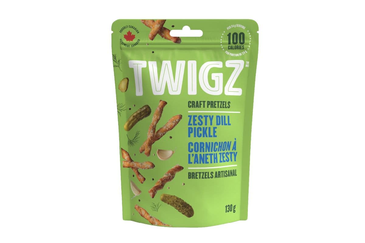 Twigz pretzels cornichon a l'aneth zesty (130g) 77837 / Twigz Pretzels Zesty Dill Pickle (130g) 77837