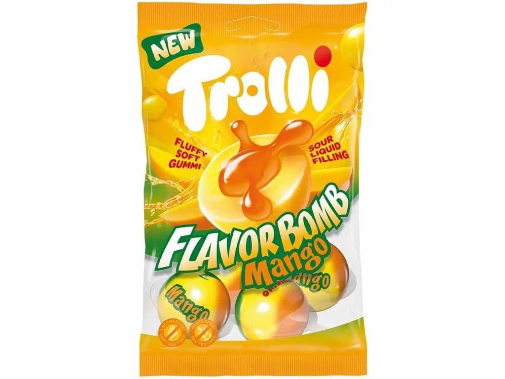 Trolli Flavor Bomb Mango Sour Juice Filled Gummy Balls 75g Candy