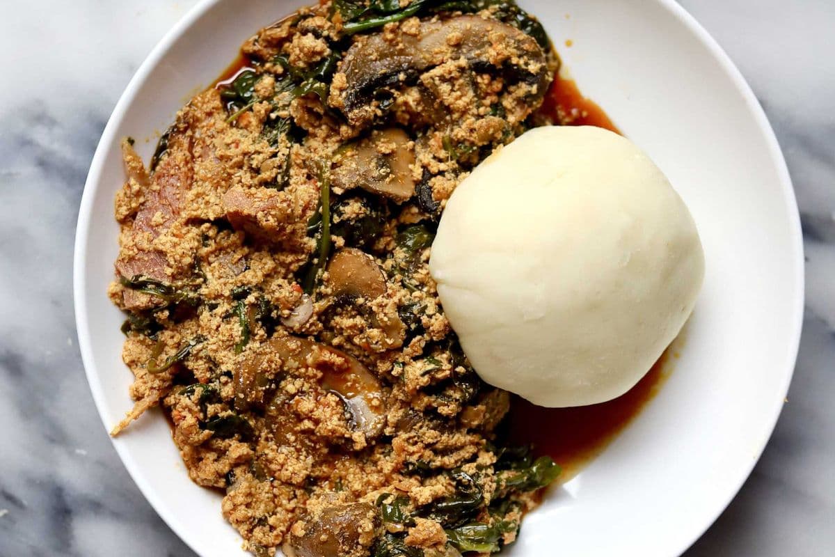 Pounded Yam With Egusi Soup