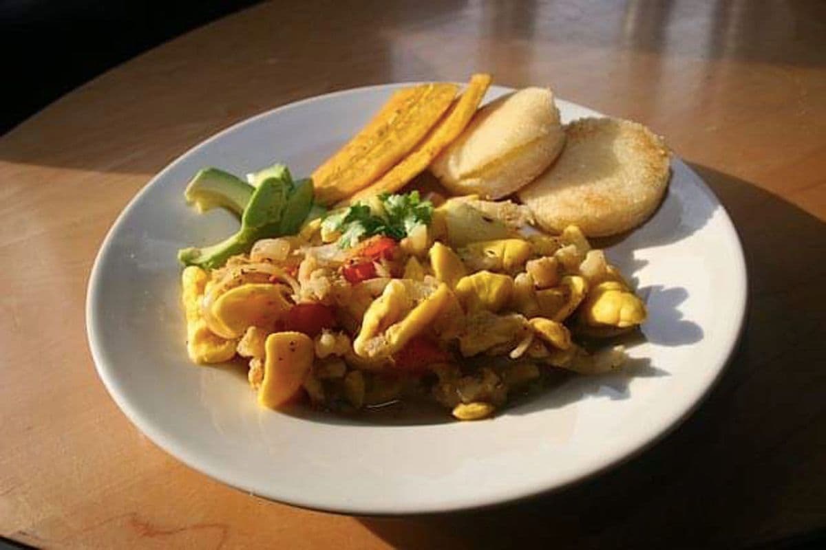 Ackee and Saltfish with Asian Rice Noodles