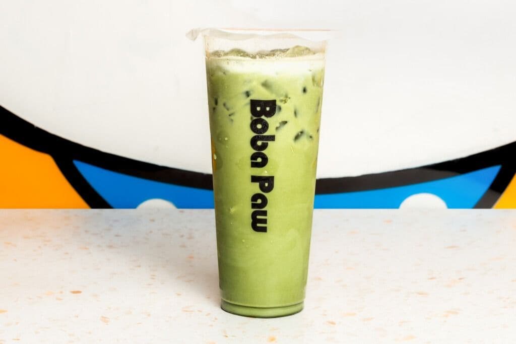 Matcha Soya Milk Tea with Sweet Tofu