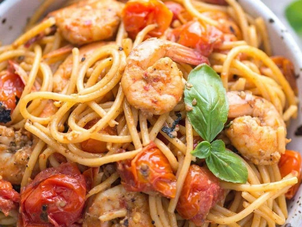 Gamberi e Pomodorini