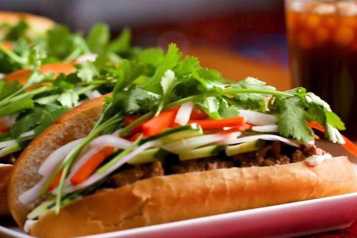 44. Grilled Lemongrass Chicken Banh Mi Sandwich