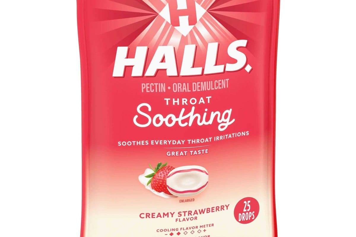 Halls Creamy Strawberry Soothing Lozenge (US) (25 pcs)