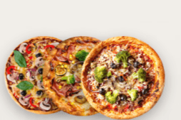 Three Large Pizzas