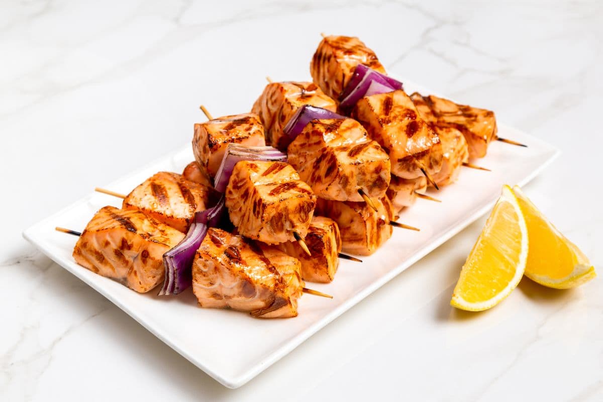Grilled Salmon Skewer