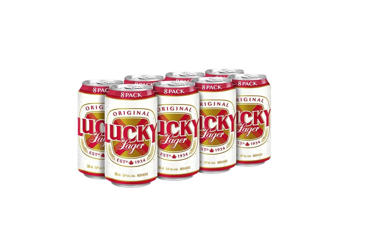 Lucky Lager 8 Pack Cans (8 x 355 ml Cans)