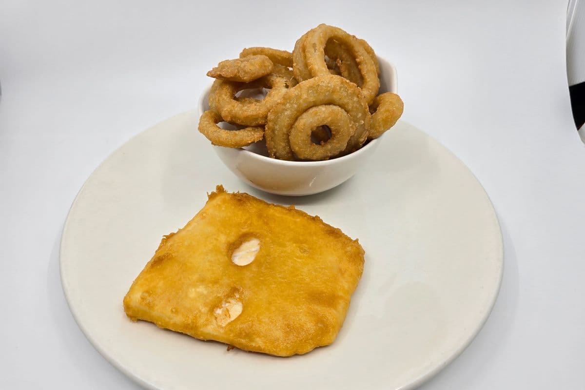 Halibut and Onion Rings