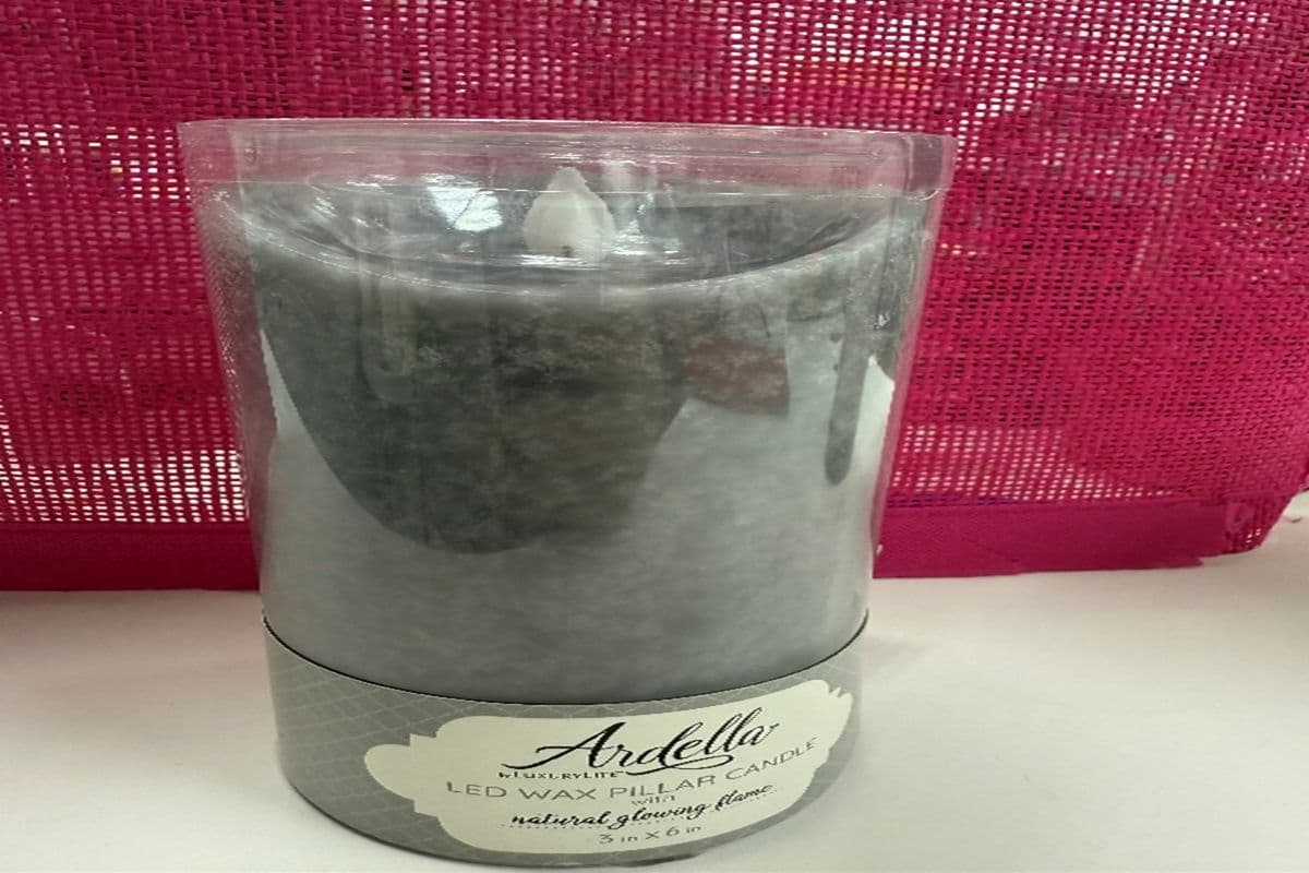 Ardella LED Wax Pillar Candle with Natural Glowing Flame (3" × 6")