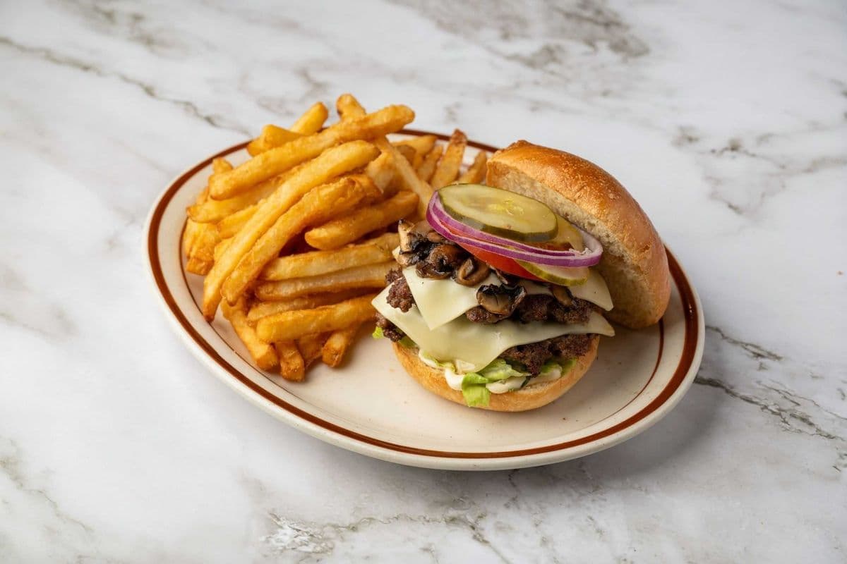 8. Truffle Mushroom Swiss Burger