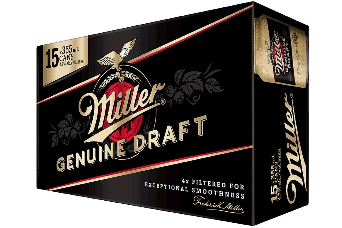 Miller Genuine Draft (15 Pack Cans) (15 x 355 ml Cans)