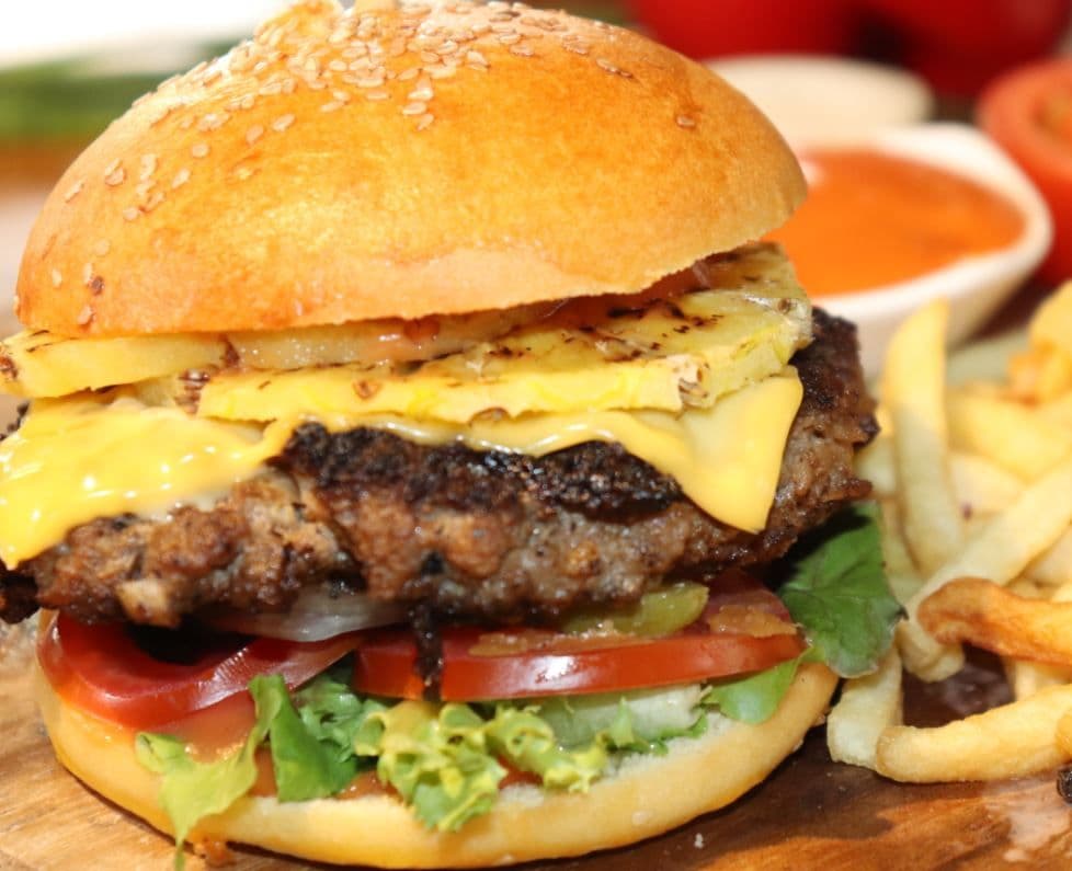 High End High-Five Hawaiian Burger